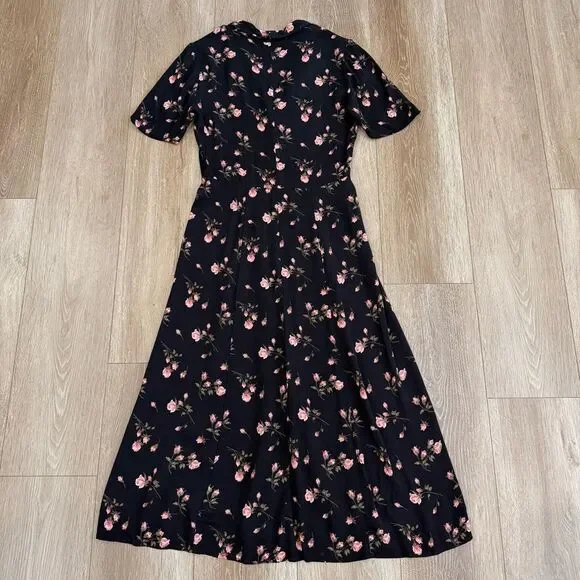 S O L D : Reformation Size 8 Rocki Collared Midi Dress Romy Rose Floral Print - Picture 10 of 14